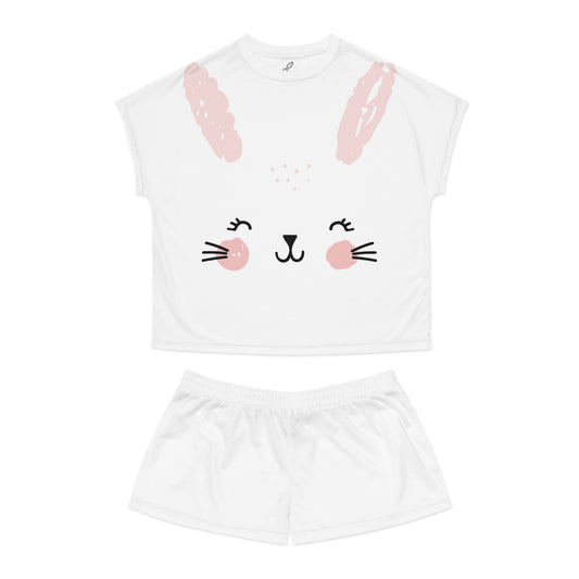 Cute Bunny Women's Short Pajama Set – Cozy Sleepwear for Relaxation and Holidays